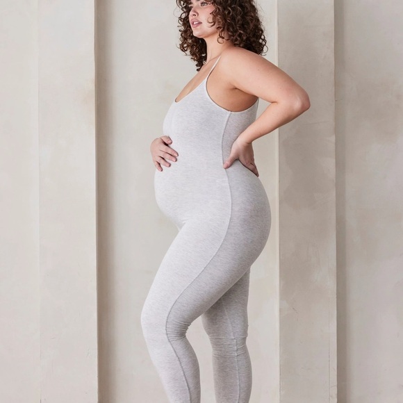 The Kate Maternity Bumpsuit - Full Length Romper Heather Grey - Picture 6 of 7